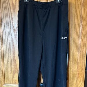 Umbro Black Track Pants with White Stripe